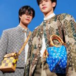 Norawit Titicharoenrak Instagram - Yellow Damier on the blue-sky canvas #LVMenSS24 #PharrellWilliams @LouisVuitton