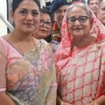 Nusrat Imroz Tisha Instagram - My first visit on Metro Rail with Honourable Prime Minister. Outfit: @meherofficials #tisha #nusratimrosetisha #imrose #metrorail #withpm