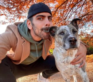 Nyle DiMarco Instagram - newest favorite photo of foxy and me 🥰 foxy is definitely giving me the side eye for biting her ear

Yes I’m that dad