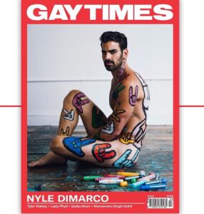 Nyle DiMarco Instagram - This front cover is very special to me. The Sign Language for “I Love You” 🤟🏽 is painted all over my body. Why? Because love conquers all. Love is powerful. And because I LOVE to love. I love who I am. I love people. I love everything in life. We need to spread love everyday ❤️🤟🏽🤟🏽🤟🏽🤟🏽🤟🏽 Thank you @gaytimes Photographer: @taylormillerphoto Words: @lewiscorner Styling: @andrewgelwicks Body art: @cachofalconart Grooming: @ttulvemakeup Videographer: @meowcaity