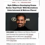 Nyle DiMarco Instagram - Exceptionally excited about working with Morgan Freeman and Lori McCreary at Revelations. Based on a true story— THE DEAF CLUB, a social events for the Deaf in S.F., helped catapult the punk scene in the 70s. Two disenfranchised communities joined forces to make noise and propel change… is a powerful story and one that is timely as ever. I’ve been holding onto this story idea for FIVE years and I can’t wait to bring this story to life! Fast fact— the Deaf club hosted THE DEAD KENNEDYS, THELONIOUS MONK, THE OFFS, PINK SECTION and many more! Let’s go Deafies!!