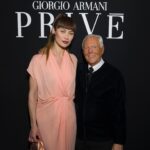Olga Kurylenko Instagram - Last night at the stunning Haute Couture show of Giorgio Armani 🌟👏 Thank you for having me! @giorgioarmani #hautecoutureparis Makeup @carolinebarnesmakeup Hair @stefanbertin