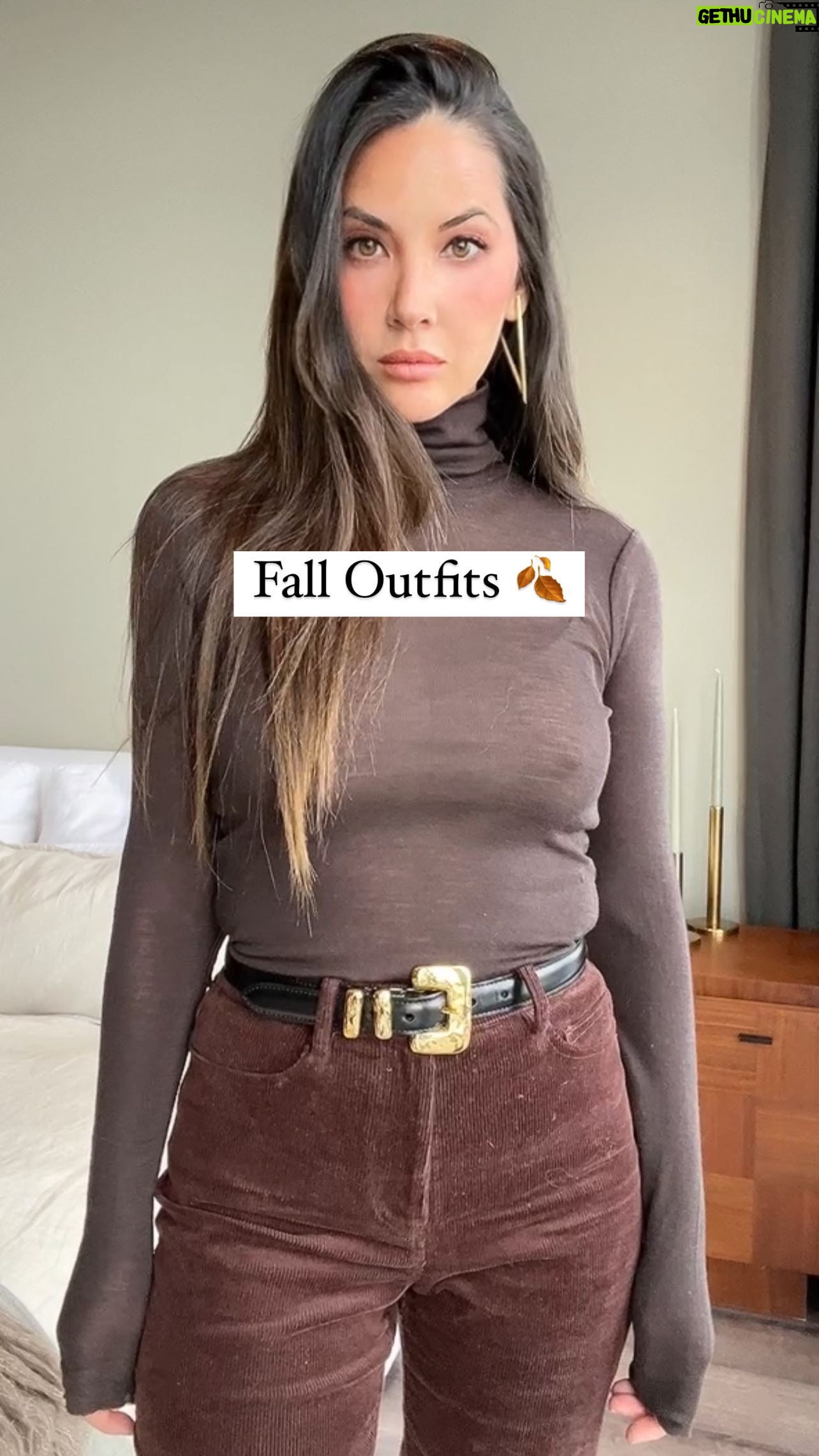 Olivia Munn Instagram - Fall Outfits 🍂 Outfit 1: Coat @ayamuse Set @becandbridge Bag @byfar Earrings @jenniferfisherjewelry Outfit 2: Shirt cos Belt @dehanche Pants @staud.clothing Earrings @jenniferfisherjewelry Outfit 3: Set @staud.clothing Bag @byfar Earrings @pichulikafrica Outfit 4: sweater @laurabasci Dress @sirthelabel Outfit 5 Coat @therow Sweater @dorotheeschumachrer Dress @silklaundry Boots @stuartweitzman Earrings @pichulikafrica Styled by @laurenjeworski