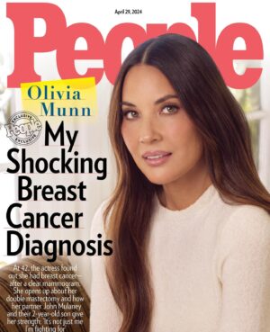 Olivia Munn Instagram - Thank you @people for sharing my journey in hopes that it will encourage and empower more women to learn about their breast cancer risk by utilizing the Tyrer-Cuzick Risk Assessment Test. 

Thank you Andrea Mandell for spending the day talking and for handling my story with so much care and compassion.