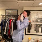 Olivia Munn Instagram - Malcolm visited SNL Thursday afternoon. Here he is looking like your uncle being carried out of a wedding because he went too hard.