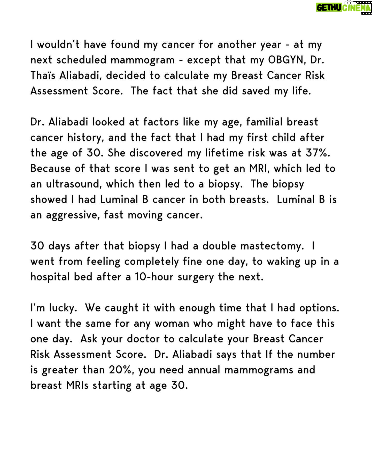 Olivia Munn Instagram - I was diagnosed with breast cancer. I hope by sharing this it will help others find comfort, inspiration and support on their own journey.