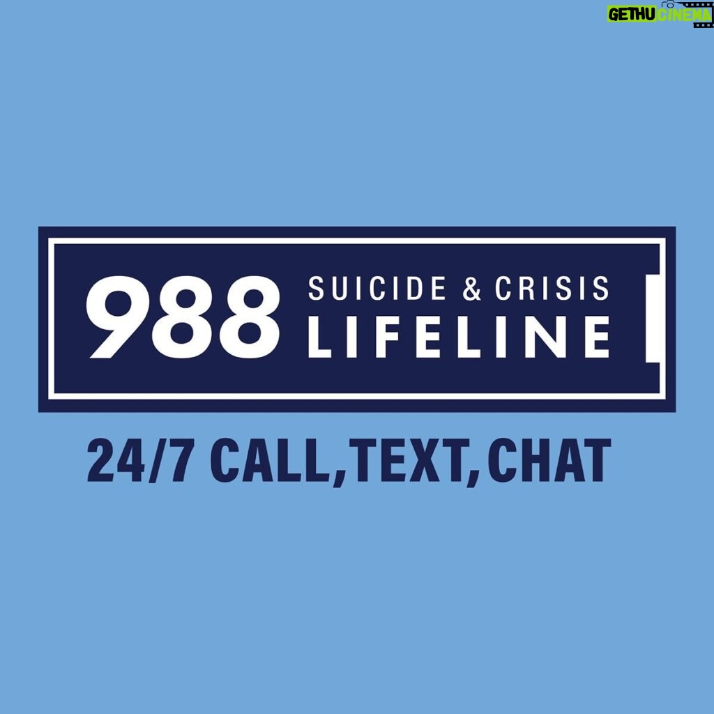 Olivia Munn Instagram - No matter where you live in the US, you can easily access 24/7 emotional support. Call or Text 988 or visit 988lifeline.org/chat to talk with a caring counselor. Please seek help if you’re having any suicidal thoughts. You’re not alone. 💙