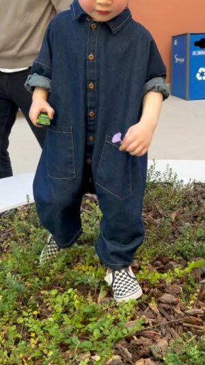 Olivia Munn Instagram - my love my heart my greatest joy wrapped up in a denim jumpsuit