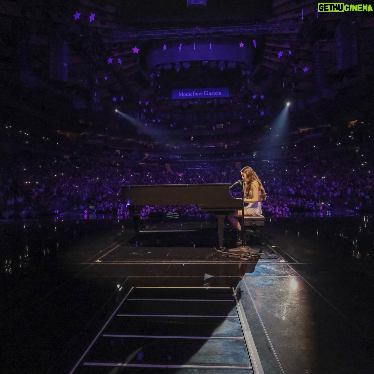 Olivia Rodrigo Instagram - 4 nights at madison square garden!!! whatta way to end this leg of the tour. immensely grateful for all the wonderful people who work so hard on making this show happen every night and thankful for everyone who has bought tickets and jumped and screamed and sang along with me <3 and massive thanks to the magical songwriting genius @jewel for singing one of my all time favs with me the other night. see u soon europe!!!!πππ