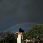 Olivia Rouyre Instagram - first rainbow in 2024... ".....the breathtaking, differentiated hues of the rainbow continue to materialize, dissolve, and come into being again and again, suggesting the feeling-toned process between known and unknown that is our fragile bridge of expansive possibility" what lovely change the rain and rainbows bring in, a sense of something fresh on the horizon, the sign of renewal, the transmuting changes of the heart ♥️
