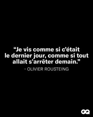 Olivier Rousteing Instagram - GQ FRANCE 🖤
Disponible en kiosque dès demain. APRIL 10 available.
« I leave my life as if tomorrow will be the last day , where everything stops «