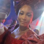 Osas Ighodaro Instagram - 💜 About this weekend … Absolute Beautiful time celebrating my darling boo @andrea.oi and her hubby Eghosa! Congratulations!! Congratulations!! The celebration was like no other and the venue was like a magical dream! Everything was so beautiful! I’m so happy for you both and as an honorary Iyamah sister, lol, it was beautiful to celebrate you both! Congratulations once again & May God bless your union! XoxoxO 💐💜💐 Outfit | @veekeejames_official Makeup | @lokengoo Hair | @touchofibee Gele | @chygele Photography | @officialphotofreak #FortheLoveofEden #AndreaIyamah #wedding #blessed 💐