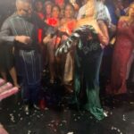 Osas Ighodaro Instagram - 💜 About this weekend … Absolute Beautiful time celebrating my darling boo @andrea.oi and her hubby Eghosa! Congratulations!! Congratulations!! The celebration was like no other and the venue was like a magical dream! Everything was so beautiful! I’m so happy for you both and as an honorary Iyamah sister, lol, it was beautiful to celebrate you both! Congratulations once again & May God bless your union! XoxoxO 💐💜💐 Outfit | @veekeejames_official Makeup | @lokengoo Hair | @touchofibee Gele | @chygele Photography | @officialphotofreak #FortheLoveofEden #AndreaIyamah #wedding #blessed 💐