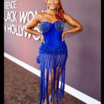 Osas Ighodaro Instagram - ✨Thank you for having me @essence! The ‘Black Women in Hollywood’ awards was absolutely beautiful and so very inspiring! …and of course Happy International Women’s Day!!! 💙💙💙 👗 | @weizdhurmfranklyn 💇🏾‍♀️ | @touchofibee #blessed #actor #nollywood #hollywood #essence #internationalwomensday