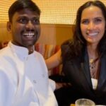 Padma Lakshmi Instagram - I’m so proud of my friend @chef.vijayakumar for helming the best Indian restaurant in New York City, @semmanyc. When I was there I couldn’t help but think how far we’ve come, that one of the hardest restaurants to get into in Manhattan happens to be a South Indian spot where you can get dosas alongside stunning fine dining dishes like this one.