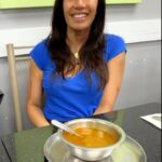 Padma Lakshmi Instagram - Rasam is a thin hot and sour broth from South India that can be drunk alone (or eaten with rice as a second course after sambar. Clearly I’m still hungover as I previously got this wrong!!). It is especially fortifying for when you’re sick. We always had it with ghee and rice when we had colds or fever. I’m not sick here, but I am very hungover on a Sunday with my parents! What a treat!