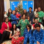 Padma Lakshmi Instagram - Onesie mania Chez Lakshmi this Christmas!!