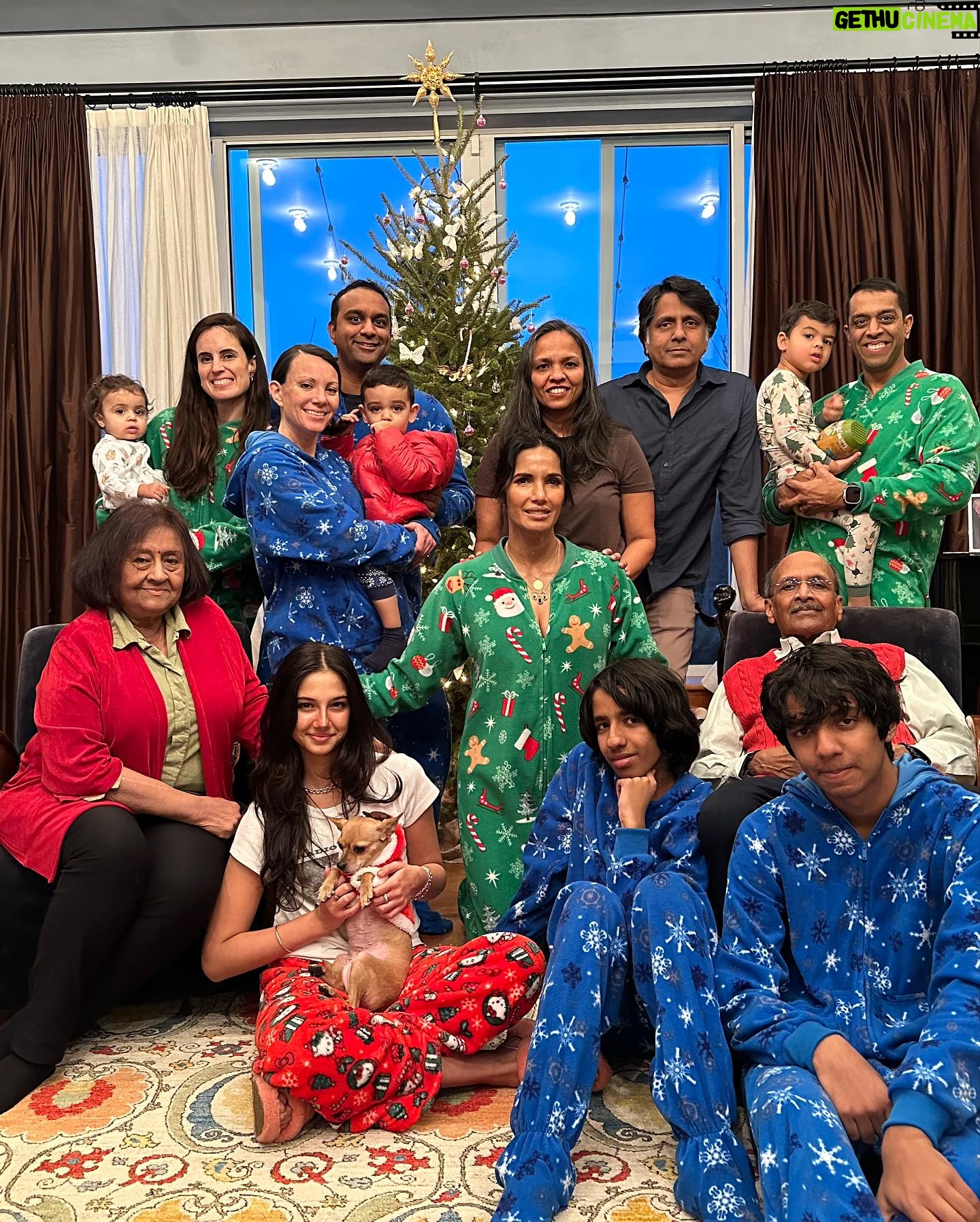 Padma Lakshmi Instagram - Onesie mania Chez Lakshmi this Christmas!!