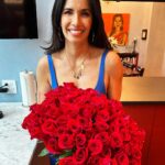 Padma Lakshmi Instagram - Me and the blue dress hope you're having a great weekend 😉 🌹