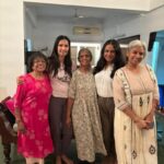 Padma Lakshmi Instagram - It feels crazy that I flew to India for two days but it was worth it. I spoke at the #apblive #ideasofindia summit and I’m very grateful to have been invited. Growing up I never felt Indian enough when I went to be with family there and never American enough when I was in the US. It felt so good to be accepted just for who I am by that crowd of attendees. Several men came up to me and said they were going to show their daughters my talk. That made me feel really good. In the end I also couldn’t of course resist the pull of home and family. I went back to my granny’s old house, the place we all grew up in Chennai, or Madras as I still call it. The cool green marble tile was still there. The big styrax tree with crows cawing incessantly outside, the sad little white owl still crouching above my bedroom window at night. I ate dosas, thayir sadam, and vethakozumbu, relishing every bite with my oily fingers. So nourishing to be back in the bosom of my family, even just for a few hours. My aunt Banu digitized old tapes of us all singing carnatic songs including a 3 yr old me singing in Malayalam. Something I couldn’t do today. I may not have grown up knowing my real father but I was amply parented by all these lovely folks who made me feel wanted and cared for. What every child should have. I’m flying back now, but my heart is still there and in my ears the laughter of my uncles and aunts still echos.