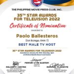 Paolo Ballesteros Instagram – Many thanks PMPC! 😘❤️😉 *nabura na pala kilayz 😬😂✌🏼