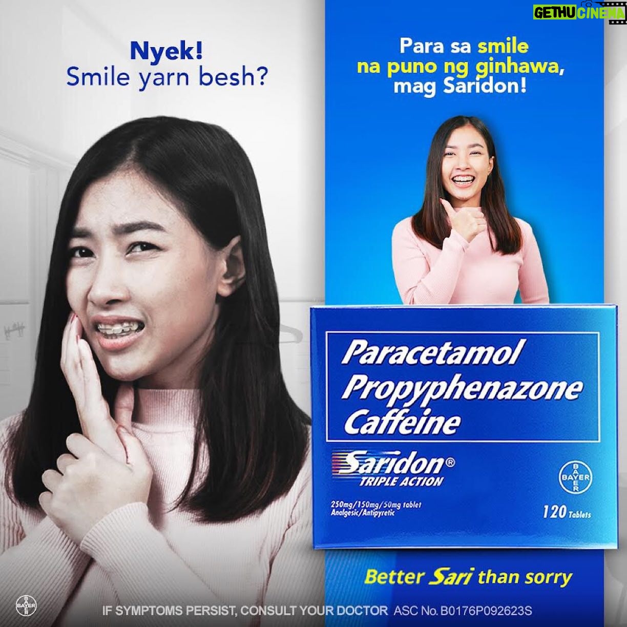Paolo Ballesteros Instagram - Panira talaga ng selfie ang toothaches!π₯΄ Kaya inom na ng Paracetamol Propyphenazone Caffeine (Saridon Triple Action), which starts to release in 5 mins based on in vitro study, para goodbye sa toothache mo at hello sa picture-perfect smile mong βyarn! Better Sari Than Sorry, mga friends! πβΊοΈπππΌππΌππΌ *Individual response may vary. If symptoms persist, consult your doctor. #BetterSariThanSorry @saridonPH @narr8PH