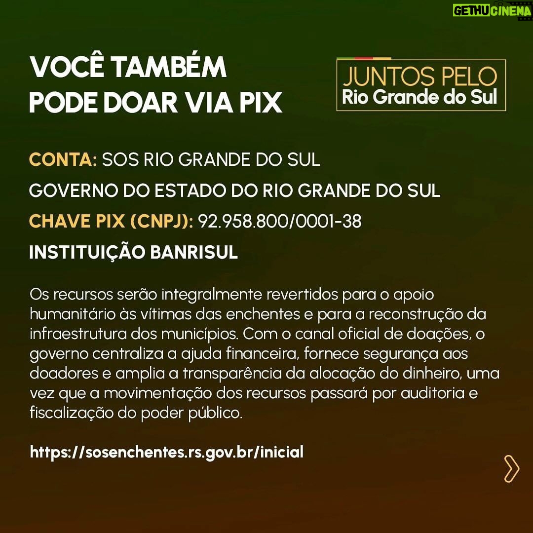 Patrícia Abravanel Instagram - Juntos fazemos mais! Juntos podemos mais! Juntos podemos fazer a diferença! Todos pelo Rio Grande do Sul!