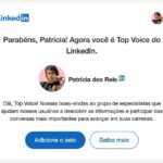 Patrícia dos Reis Instagram - Há quase dois anos eu me aventurei (sim, é sempre uma aventura uma rede social nova 😂) a criar conteúdo pro Linkedin pois eu queria muito mostrar uma Patrícia diferente da que vocês tão acostumados aqui. Eu queria contar mais sobre bastidores e sobre o dia a dia do meu processo de criação nesses mais de 13 anos trabalhando com isso e também por que eu desejava hablar mais sobre o mercado de influência e sentia que não tinha abertura em redes que eu habitava até em então. Foi super um trabalho de forminguinha postando aos poucos e hoje quase 2 anos depois de muito texto legal e uma newsletter com mais de 1500 assinantes o reconhecimento veio 🥹🥹 EU SOU TOP VOICE LINKEDIN 🙌 Ou seja, o Linkedin acha TOP e relevante os conteúdos que eu crio lá!! Se você ainda não me segue, tá perdendo hahaha