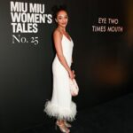 Patricia Allison Instagram – Once upon a time with Miu Miu. ✨As I open my show today (Jules&Jim at JST) I am reminded of this wonderful premiere of ‘Eyes Two times Mouth’ back in feb {15.02.23} of Miu Miu’s Women tales – giving voices to women in our industry & allowing them to sing… thank you so much to my glam team for pulling out the stops to match the game of this dress. 
@stefanbertin – Hair 💋
@carolinebarnesmakeup – MU 
@chiaraballisanails 

BTS PICS – @essbeephoto ✨🧡 

#allaboutintimacy #JulesandJim #jermynstreettheatre #miumiu #foreveramiumiugirl