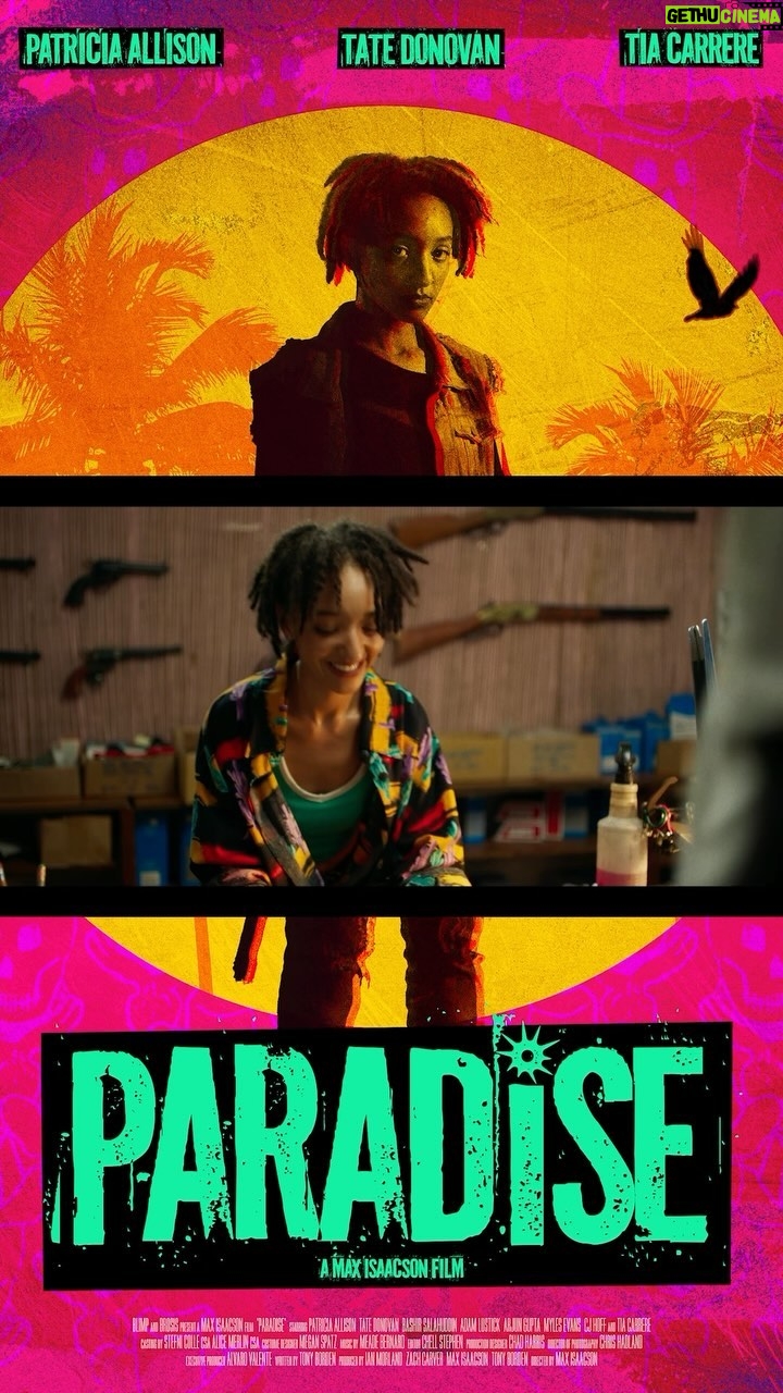 Patricia Allison Instagram - Nothing good ever came down the barrel of a gun. Ella has a reputation for two things: being a rebellious punk and the fastest gun around. When corrupt officials try to cover up her father’s murder, she cuts a swath through the weird anachronistic underbelly of her small island town. Starring Patricia Allison (Sex Education), Tate Donavan (Ghosted) and Tia Carrere (True Lies). #paradisemovie #newmovie #cinequest #thriller #comedy