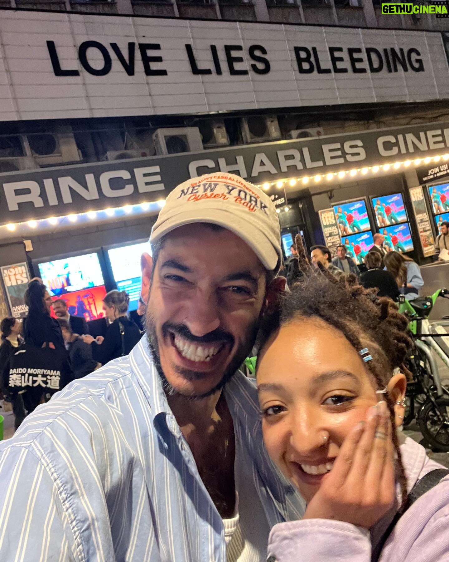 Patricia Allison Instagram - Date day/night! #livelaughloveliesbleeding #loveliesbleeding