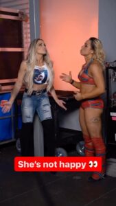 Patricia Stratigeas Instagram - @trishstratuscom looks very disappointed in @zoeystarkwwe after she took a major L to @beckylynchwwe tonight… 👀😮‍💨 #WWERaw