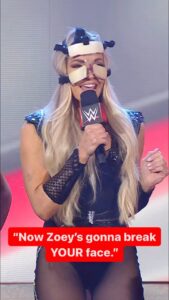Patricia Stratigeas Instagram - @trishstratuscom can’t FACE the fact that @beckylynchwwe really did a number on her… 🤭🤷 #WWERaw