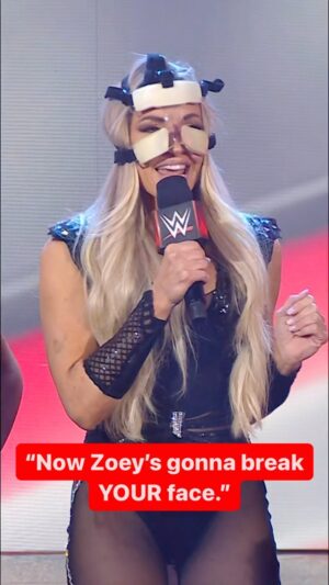 Patricia Stratigeas Instagram - @trishstratuscom can’t FACE the fact that @beckylynchwwe really did a number on her… 🤭🤷 #WWERaw