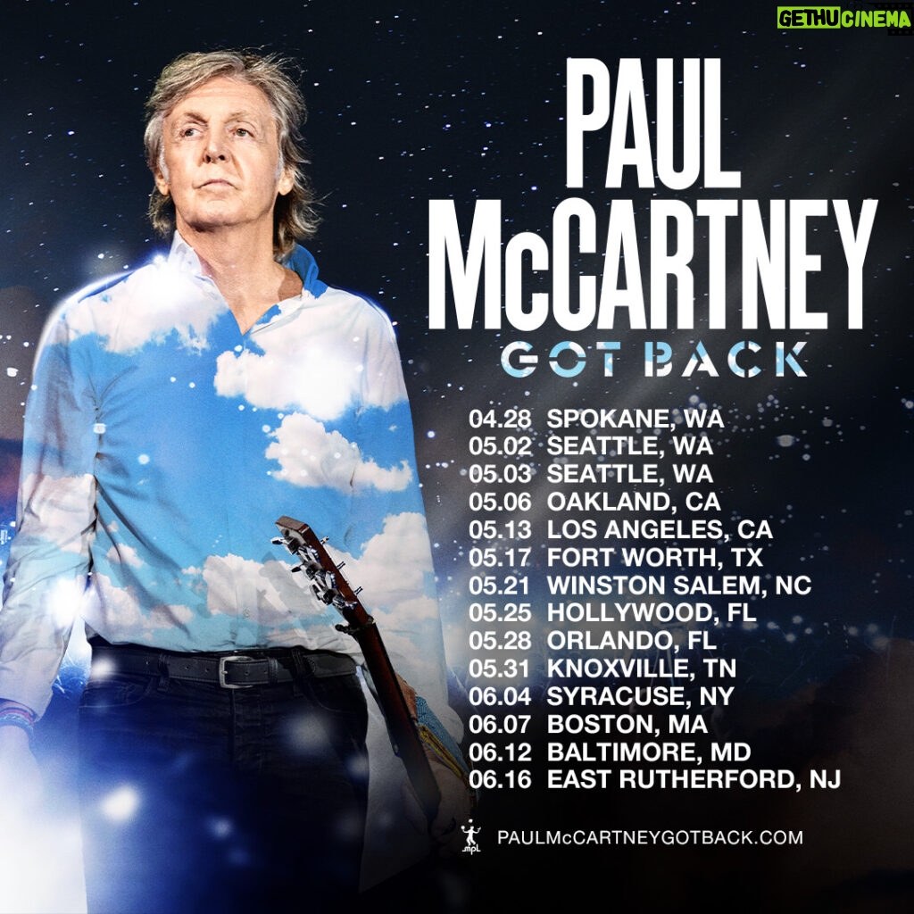 Paul McCartney Instagram - GOT BACK. NORTH AMERICAN TOUR 2022⁣ ⁣ “I said at the end of the last tour that I’d see you next time. I said I was going to get back to you.⁣ Well, I got back!” - Paul⁣ ⁣ @americanexpress Card Members pre-sale: Tuesday, February 22nd at 10am local time.⁣ ⁣ PaulMcCartney.com pre-sale: Tuesday, February 22nd at 12pm local time⁣ ⁣ Tickets for all #PaulMcCartneyGotBack tour dates will be on public sale beginning Friday, February 25 at 10am local time.⁣ ⁣ More info at paulmccartneygotback.com or via the link in bio.