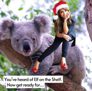 Paula Abdul Instagram - You’ve heard of Elf on the Shelf, now get ready for… Paula on the Koala 😂 I hope everyone is having a wonderful day relaxing, laughing and celebrating with their loved ones. Sending you lots of holiday cheer and love! Merry Christmas and happy “Pauladays”♥️🥰 XoP 
Graphic by: @yougiveloveyougetlove