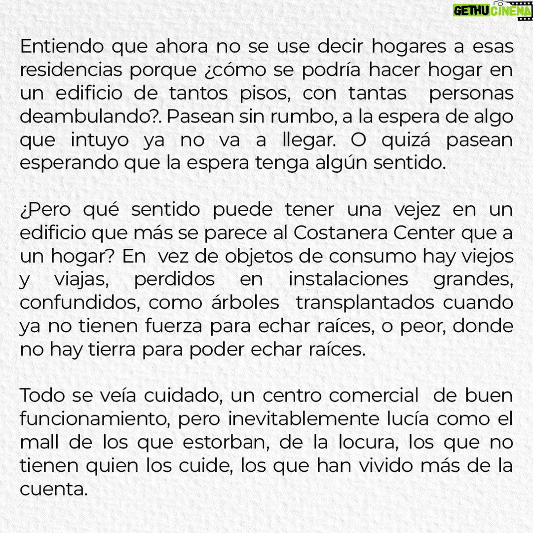 Paz Bascuñan Instagram - ¿Cómo te imaginas de viej@? ¿Te asusta envejecer? ¿Cuál sería para ti una vejez feliz? Les comparto estas líneas, las escribo después de ser testigo de un momento de viejos reunidos. ❤️ #vejez #vida #muerte #historia #familia #sentido #valor #sociedad #felicidad #calidad #dignidad #soledad #hogar #gentegrande #leydevida #residencias #hogares #futuro