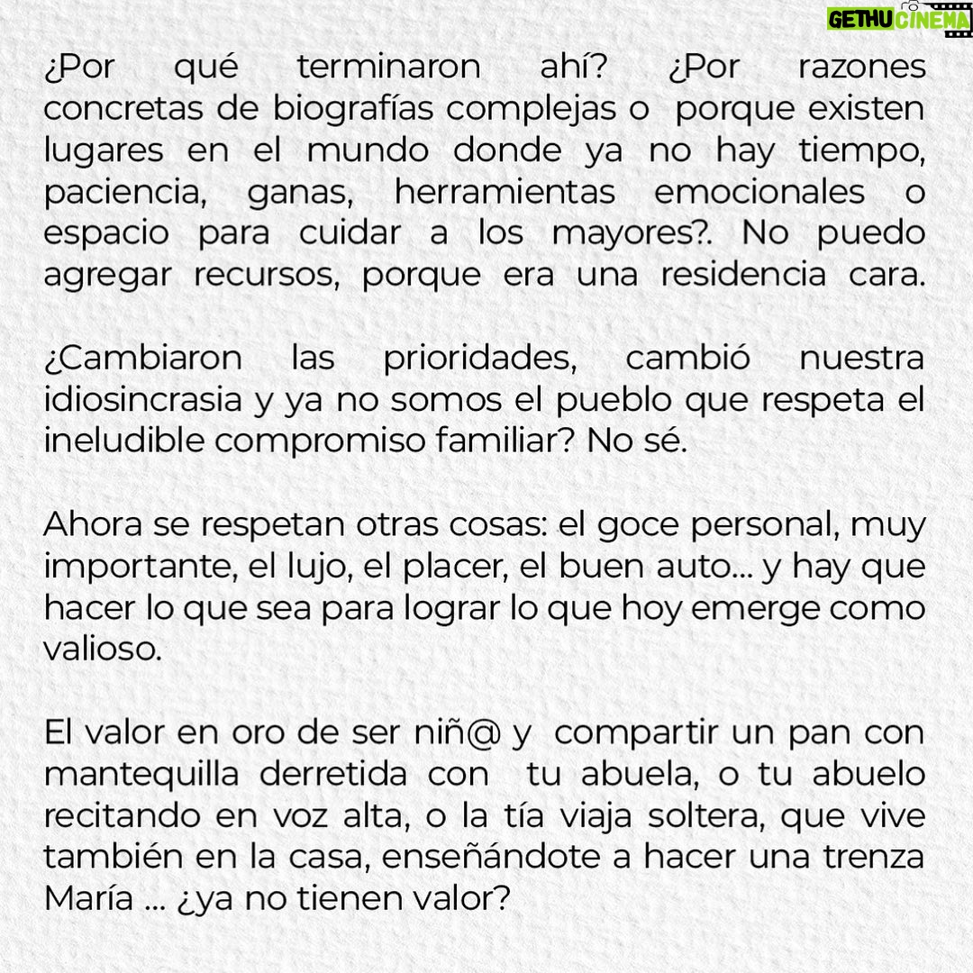 Paz Bascuñan Instagram - ¿Cómo te imaginas de viej@? ¿Te asusta envejecer? ¿Cuál sería para ti una vejez feliz? Les comparto estas líneas, las escribo después de ser testigo de un momento de viejos reunidos. ❤️ #vejez #vida #muerte #historia #familia #sentido #valor #sociedad #felicidad #calidad #dignidad #soledad #hogar #gentegrande #leydevida #residencias #hogares #futuro