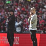 Pep Guardiola Instagram - Pep Guardiola on the Wembley touchline through the years ⏩
