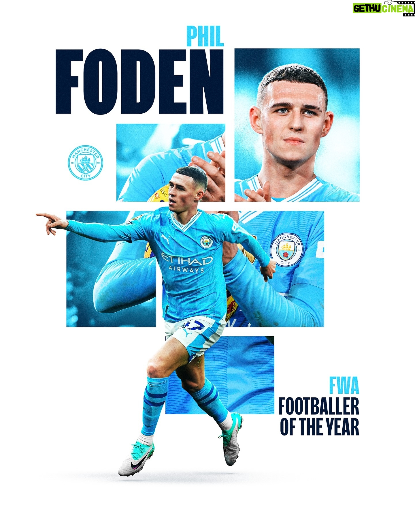 Phil Foden Instagram - Congratulations to @philfoden who has been voted the @fwaofficial Men’s Footballer of the Year! 🎉