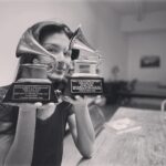 Phillipa Soo Instagram - “Book ends.” … Had I known as a young girl that I would be so honored to receive a Grammy for not one but two Cast Recordings of Broadway Musicals, I would tell her, do not—for a second—be afraid to sing out. I am incredibly honored to be recognized for my work in @intothewoodsbroadway by the @recordingacademy and to have been a part of such a beautiful show. Thank you thank you thank you @instarobberman for being so generous as I learned one of the most iconic scores in ten days, and for helping and guiding us with such ease and kindness. And to the Cast and creatives of @intothewoodsbroadway for giving me one of the most magical and soulful summers of my life. … Love you @stevepasquale you were right it was less terrifying after three previews. ❤️