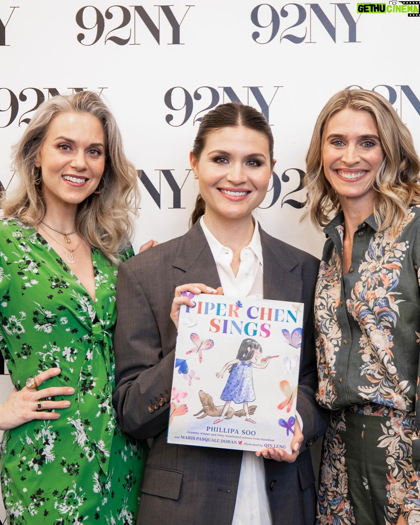 Phillipa Soo Instagram - What a night 🦋🩵 Thank you to everyone who came out for the Piper Chen Sings book launch. We are so grateful for all of your support. And a HUGE Thank you @hilarieburton for moderating our conversation about our sweet book. (If you haven’t already, read her newest book #grimoiregirl and be prepared to feel all the joy!) Hilarie, your spirit and enthusiasm was the cherry on top of a soulful and celebratory day! And to everyone who we met at the signing…We feel the love! Thank you for sharing your stories and supporting ours! Love, Pippa and Maris #piperchensings #piperchen @qinillustrations @marispasqualedoran @piperchenofficial @randomhousestudio @hilarieburton @92ndstreety Photo credit Karl Ault/Michael Priest Photography