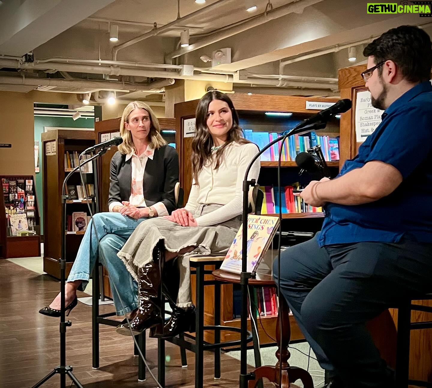 Phillipa Soo Instagram - If you had told young Phillipa who was perusing plays at the @dramabookshop during her college years that one day she would have a book there, she would have laughed with disbelief. So honored to share the evening with our wonderful audience last night for our book event. We feel your love and support, thank you. And a huge thank you to The Drama Book Shop for having us❤️🦋❤️🦋 @piperchenofficial @dramabookshop @randomhousekids @randomhousestudio Photo credit @jondoran