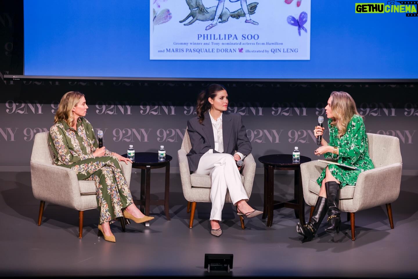 Phillipa Soo Instagram - 🦋Last night, The 92nd Street Y, New York hosted an exclusive book launch event with Phillipa Soo and Maris Pasquale Doran for their new picture book about resilience, the soul-sustaining power of singing & family: Piper Chen Sings! 🦋Phillipa & Maris sat down with Hilarie Burton to talk about the real-life stories that inspired the book, their family collaboration, Broadway & more. 🎟️ICYMI. This magical conversation is still available for purchase at the link in our bio. 📸These joyous moments were captured by Karl Ault/ Michael Priest Photography. #92NY150 #92NY #92Y #92ndstreety #PhillipaSoo #MarisPasqualeDoran #HilarieBurton #booktalk