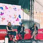 Phillipa Soo Instagram - Had an amazing time at @latimesfob Children’s Stage💛🦋 @marispasqualedoran and I had an amazing conversation with the wonderful Jenny Gold from the @latimes about #PiperChenSings. Thank you to everyone who shared with us all the ways you feel butterflies in your belly, and what you do to help yourselves feel brave. We are so inspired by each and every one of you. @piperchenofficial Photo credit @imellenwilliams