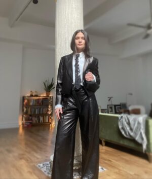 Phillipa Soo Instagram - Had to turn up the dial for hubby’s Opening Night @theshedny #herewearemusical 

Head to toe @brunellocucinelli_brand @brunellocucinelli

Styled by 
@cristinaehrlich 
@bridgetblacksten