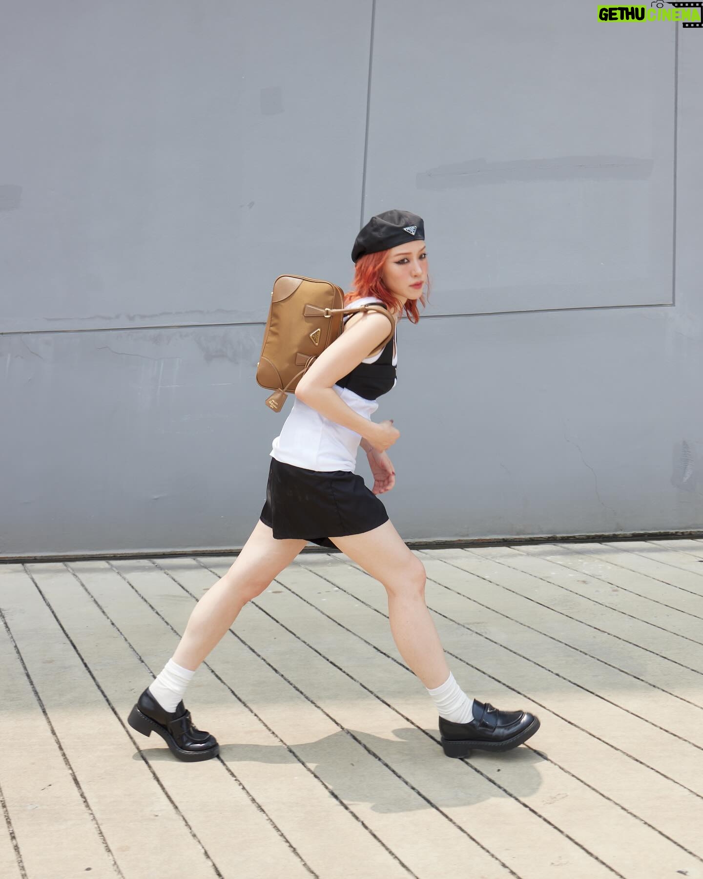 Ploi Horwang Instagram - Boyish look for @prada #PradaReNylon 👜