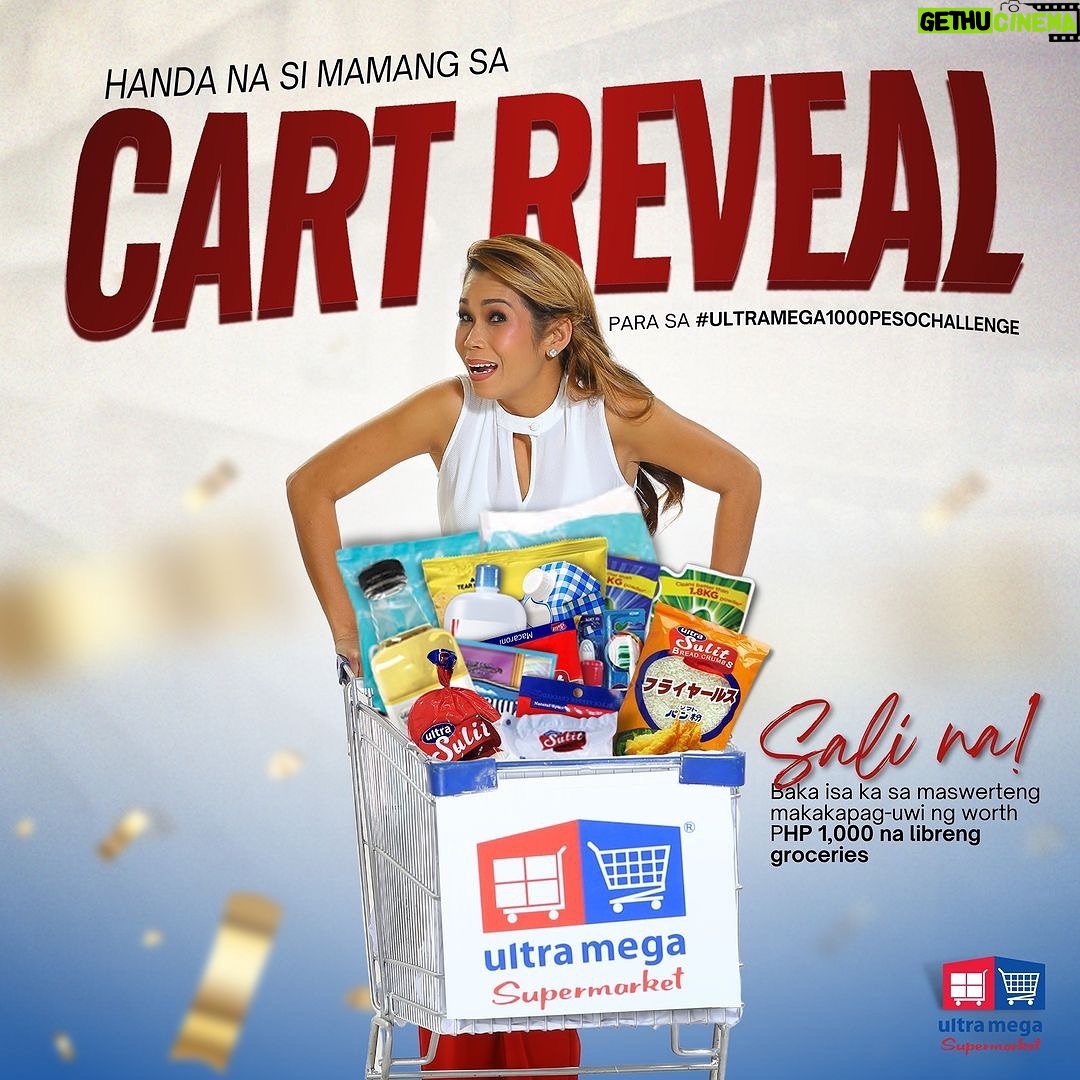 Pokwang Instagram - Posted @withregram β’ @ultramega_ph Handa na sa CART REVEAL para sa #UltraMega1000PesoChallenge, SANA IKAW DIN! π«°π€© Excited na din kami sa Cart Reveal mo, Mega Suki dahil baka isa ka na sa 20 winners ng LIBRENG GROCERIES WORTH PHP 1,000! π π 3 easy steps lang: π Mamili ng worth PHP 1,000 sa kahit saaang Ultra Mega Branch na malapit sayo π½ I-video ang grocery trip na 'yan at ipakita lahat ng napamili mo π² I-upload lang sa Tiktok, i-follow at i-mention ang official Tiktok account natin: @ultramega_supermarket, dugtungan mo ng #UltraMega1000PesoChallenge sa caption Hanggang November 30 pa ang submission ng entries, kaya kering-keri pang makahabol, Mega Suki! LET'S GO! π΄ββοΈ #MegaSulit #MegaTipid #WinnerKaSaUltraMega #KabuhayanPartner