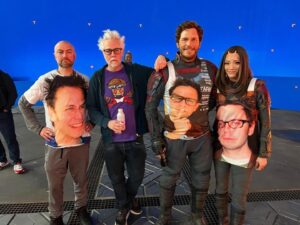 Pom Klementieff Instagram - We ❤️ you @jamesgunn !

#Repost @jamesgunn
・・・
About a year ago everyone showed up to set wearing a me shirt (made by my friend @nathanfillion). #gotgvol3
