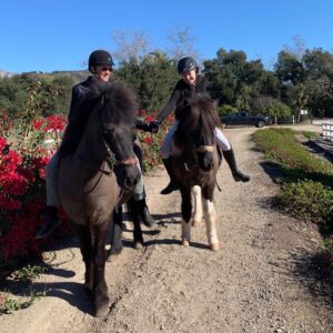 Portia de Rossi Instagram - She tolted! Ellen and I on the trail  #icelandichorse #trailride #tolting @sanmarcostraining @noellewolflingerie